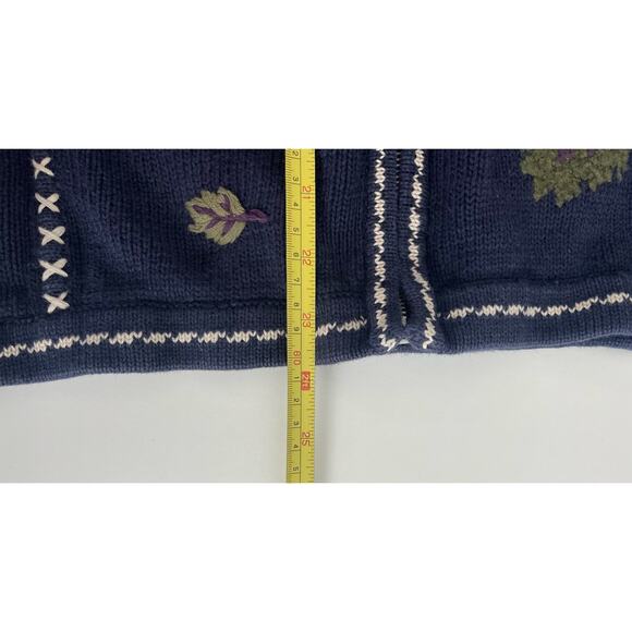 VTG Northern Reflections Fall Scarecrow Sweater Vest Navy Zip Front extra large - Picture 10 of 10